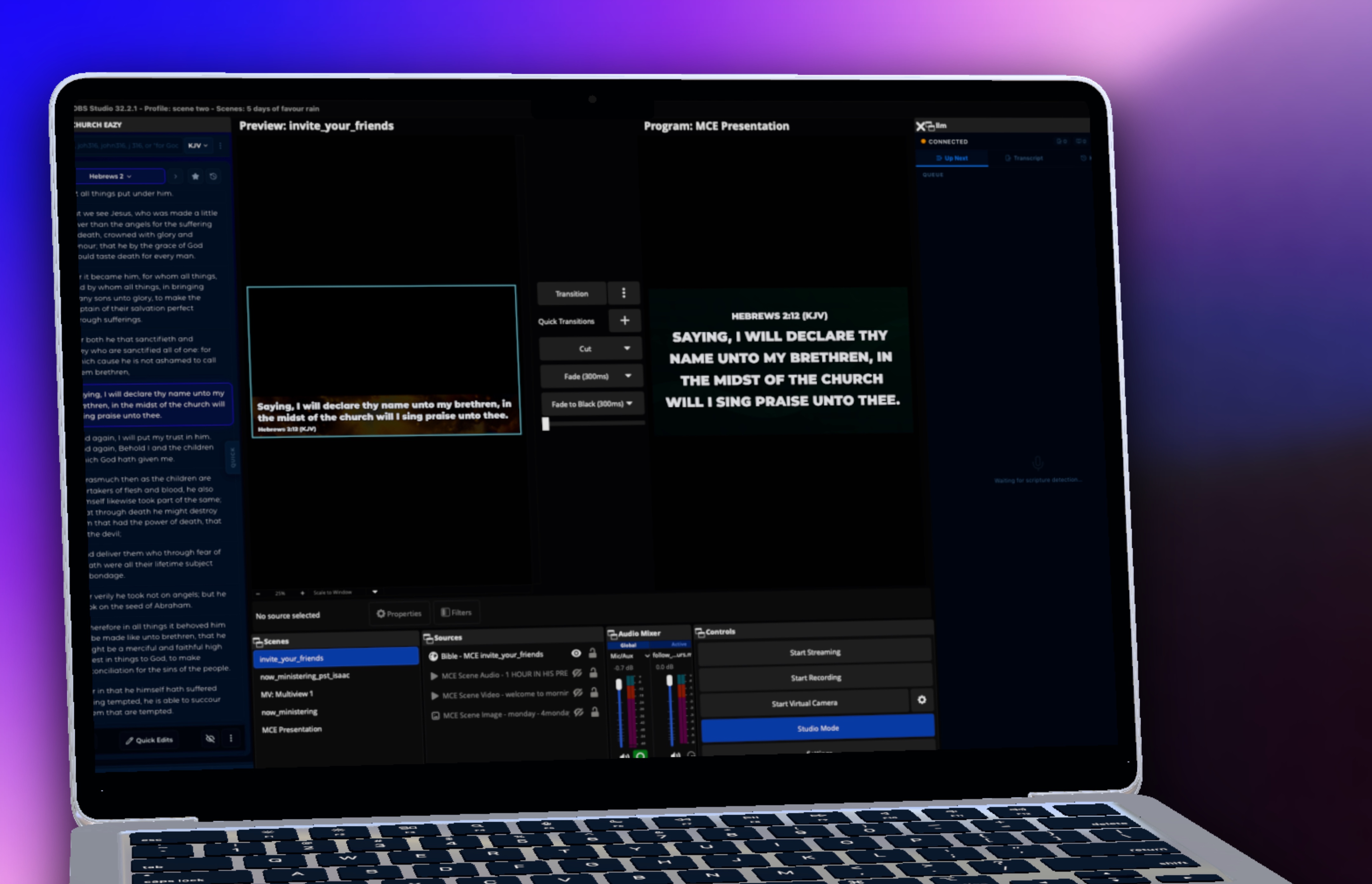 MakeChurchEasy Studio live presentation interface